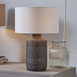 Samuoi Textured Black Stoneware Table Lamp Base
