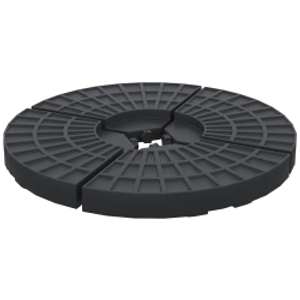 Outsunny 4 PCs 70KG Portable Round Parasol Base Umbrella Cross Stand Weights Holder Sand or Water Filled Outdoor Garden Patio