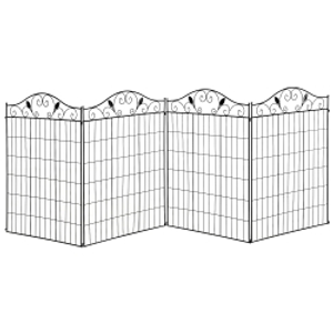 Outsunny Garden Decorative Fence 4 Panels 44in x 12ft Metal Wire Landscape Border Edging