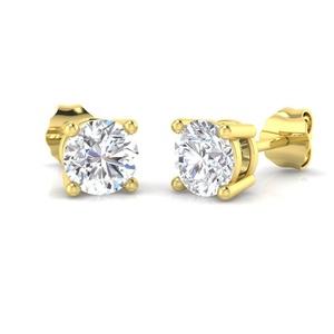 Lab Diamond Solitaire Stud Earrings 3.00ct G/VS in 18k Yellow Gold