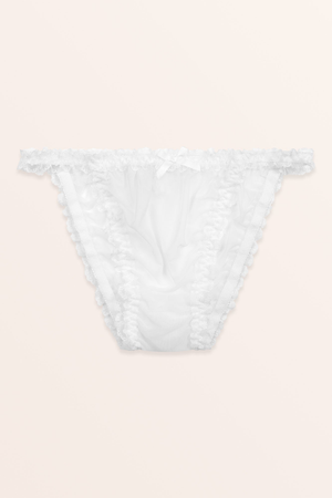 Sheer Frilly Panties - White