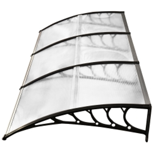 OUTSUNNY 0.9 x 3 m Window Awning Door Canopy Modern Polycarbonate Cover Outdoor Rain Snow Sunlight Protection Hollow Sheet