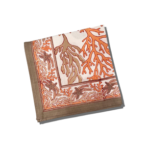 Coral Handprinted Napkin