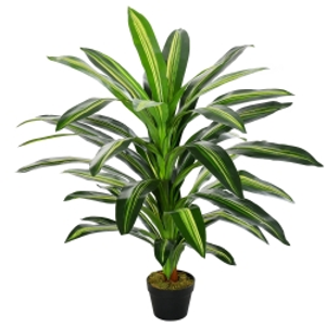 Outsunny Artificial Plant in Pot, Fake Plant for Home Indoor Decor, 110cm, Green