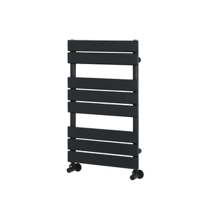 Milano Lustro - Designer Black Flat Panel Heated Towel Rail - 825mm x 450mm