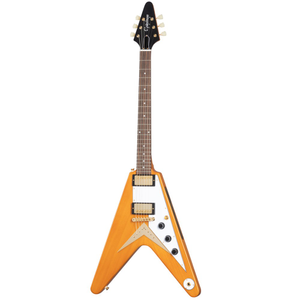 Epiphone 1958 Korina Flying V White Pickguard (Aged Natural) inc Hard Case