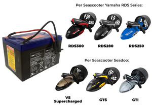 Batteria Seascooter Yamaha RDS 250 / RDS 280 / RDS 300 & Nautica Marine 250 / 280 / 300 - 12V / 12ah