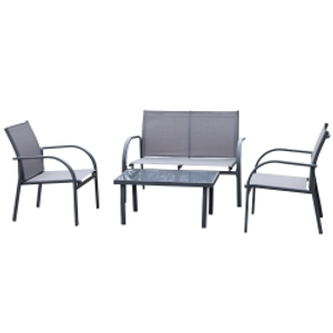 Outsunny Four-Piece Minimal Garden Patio Set - Grey