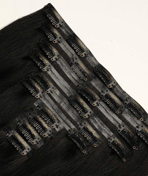 #1B Off Black Seamless Clip In Hair Extensions