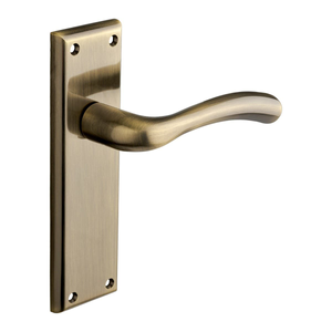 Minerva Curved Lever Latch Door Handle - Antique Brass - Internal - Pair - Designer Levers