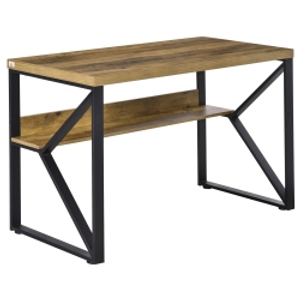 HOMCOM Computer Desk Writing Desk Home Office PC Laptop Workstation with Storage Shelf 120 x 60 x 76cm Black Brown Wood Effect