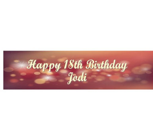 Personalised Sparkle Cream Birthday Banner