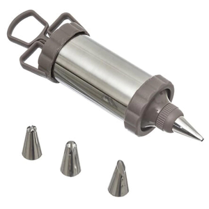 Stainless Steel Pastry Syringe – Precision Cake Decorating Tool for Baking and Desserts