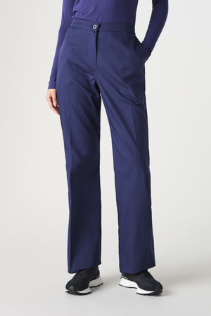 Simon Jersey Women's Bootleg Trousers, Unhemmed Length, Navy