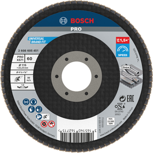 Bosch PRO X571 Flap Disc, Angled, 115 mm, G60 | 2608605451