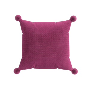 Pom Pom Cushion 45cm x 45cm, Fuchsia