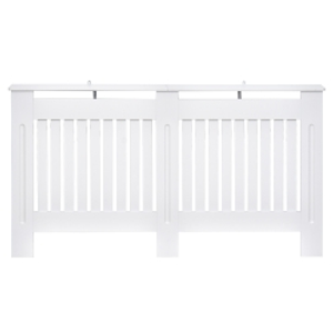 HOMCOM Slatted Radiator Cover, Painted Slim Cabinet for Radiator, Grill MDF, 152L x 19W x 81Hcm