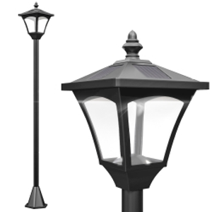 Outsunny 1.2m Solar Powered Outdoor Lamp Post - Black