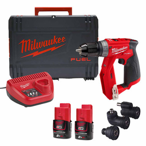 Milwaukee M12 FDDXKIT-202X M12 FUEL™ Installation Drill/Driver with Interchangeable Heads & 2x 2.0Ah Batteries