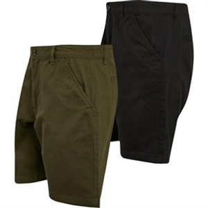 Brave Soul Mens Hansen Two Pack Chino Shorts Black/Khaki