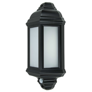 7W LED Half Lantern PIR Black