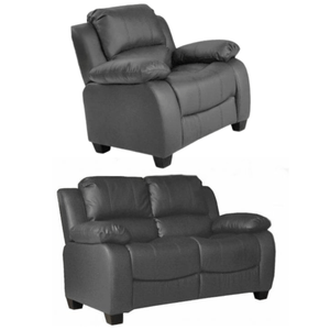 Valerie Grey Leather 2+1 Seater Sofa Set