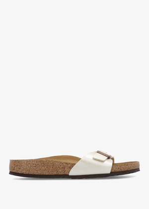 Madrid Graceful Pearl White Birko-Flor Mules
