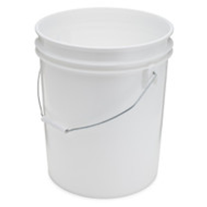 5 gal White HDPE Plastic Open Head Buckets (Lid Not Included) - 1142T01
