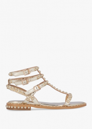 Eternal Gold Leather Studded Gladiator Sandals
