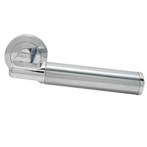 Irish Forged Pirrie Lever On Rose Handle - Polished Chrome / Satin Chrome