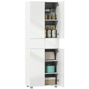HOMCOM Storage Cabinet, Kitchen Cupboard with 3 Adjustable Shelves, 60L x 35W x 170H cm, White