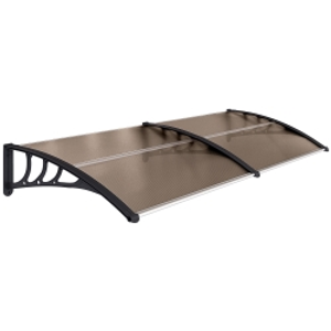 Outsunny Front Door Canopy, Waterproof Outdoor Awning, 75 x 195 cm Rain Shelter for Window, Porch and Front/Back Door, Brown