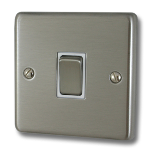 Contour Stainless Steel Light Switch (1 Gang/White Insert/Satin Chrome Switch)