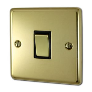 Contour Polished Brass Light Switch (1 Gang/Brass Switch)
