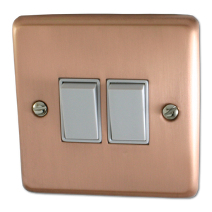 Rose Gold Light Switch (2 Gang/White Switch)
