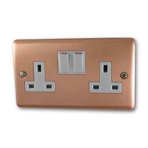 Rose Gold Double Socket (White Switch)