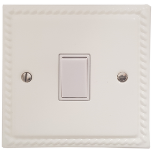 Georgian White Light Switch (1 Gang/White Switch)