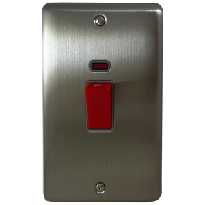 Brushed Steel Double Cooker Switch