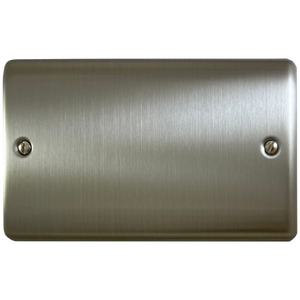 Brushed Steel Double Blank Plate