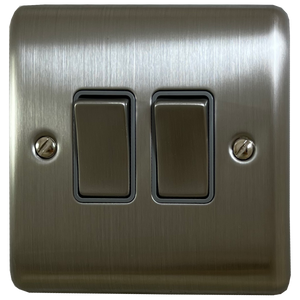 Brushed Steel Switch (2 Gang)