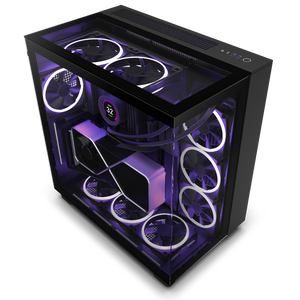 NZXT H9 Elite Dual-Chamber Tempered Glass ATX Mid-Tower Gaming PC Case - Black - CM-H91EB-01