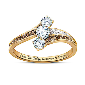 Always Our Love Topaz And Diamond Ring Size 5