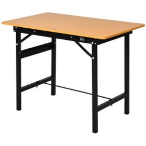 HOMCOM 100 cm Foldable Garage Work Bench, Craft Table MDF Workstation, Heavy-duty Steel Frame with Ruler, Protractor