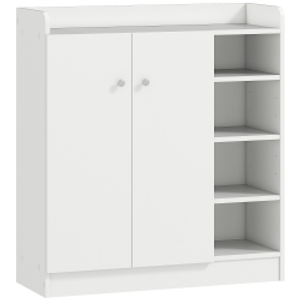 HOMCOM Shoe Storage Cabinet with 2 Doors, Adjustable Shelves, Entryway Shoe Cabinet for 12 Pairs, White