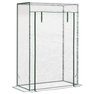 Outsunny 100 x 50 x 150cm Outdoor Tomato Greenhouse with Roll-up Door, Steel Frame PE Cover, for Backyard, Balcony, Garden, Transparent