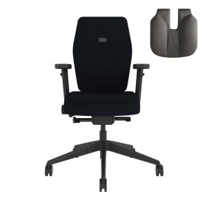 Positiv Plus Medium Back with Coccyx Cut-out (including armrests) - Black