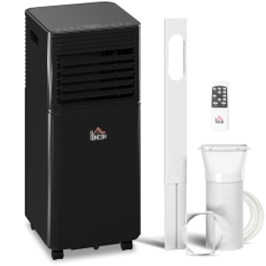 HOMCOM 7000 BTU 4-In-1 Portable Air Conditioner Unit Cooling Dehumidifying Ventilating for Room up to 26m², with Fan, Remote, 24H Timer, Window Mount Kit, R290, A Energy Efficiency