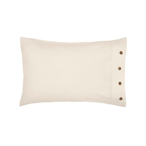Pure Linen Cotton Standard Pillowcase, White