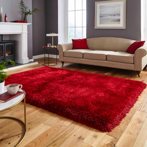 Montana Red Luxury Shaggy Rug