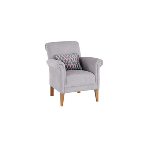 Jasmine Accent Chair in Orkney Natural with Newton Coral Bolster